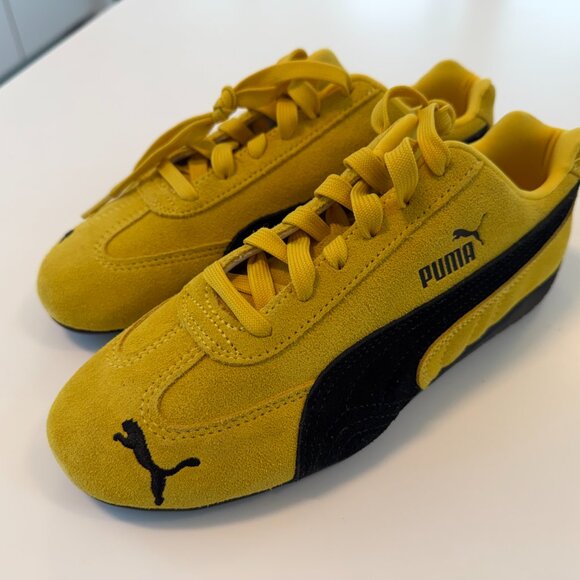 Puma Women's Speedcat OG Pelé Yellow-PUMA Black - 8 WOMENS YELLOW - Picture 2 of 4